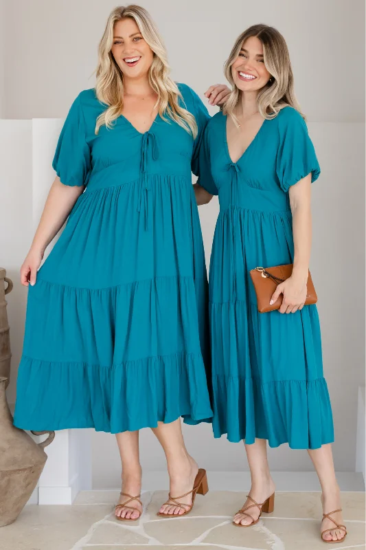 women's luxury dressesSuki Midi Dress Deep Teal