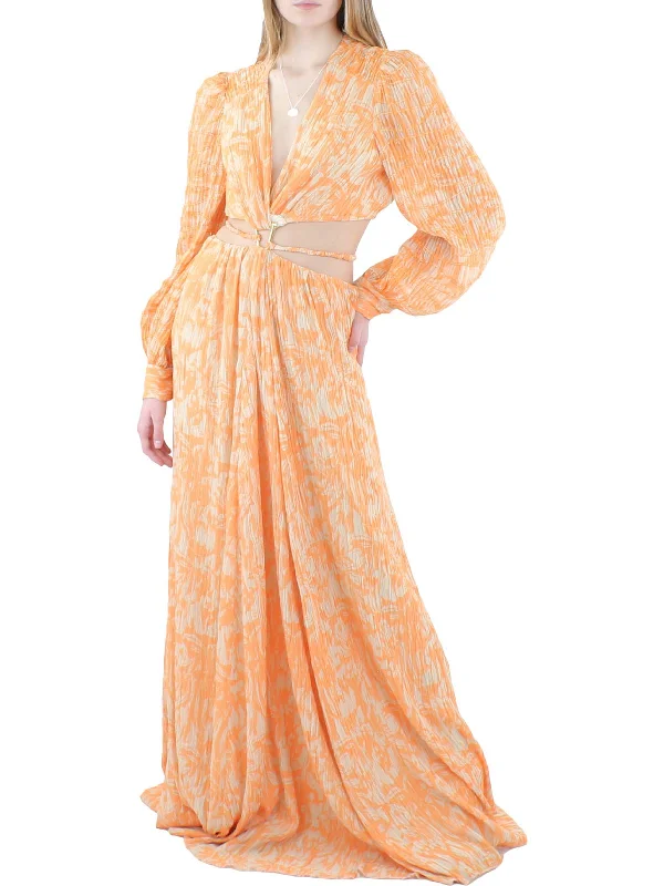 women's bespoke dressesWomens Printed Crinkled Maxi Dress