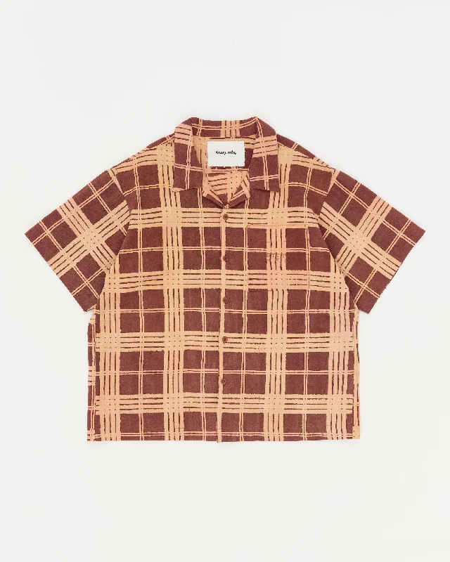 modern women's coatsGreetings Shirt SS - Brown Resist Check