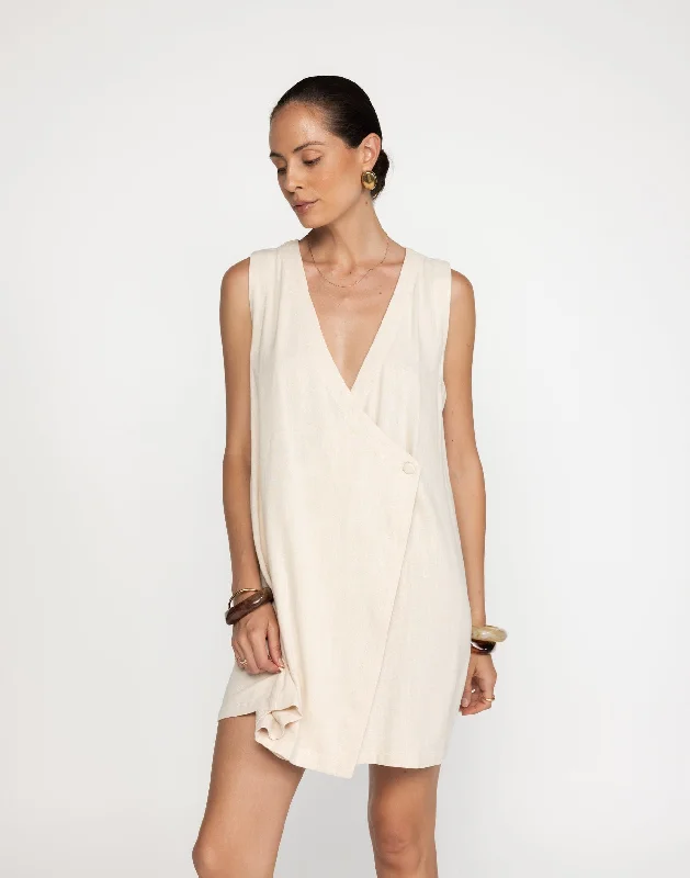 women's A-line dressesRhianna Mini Dress (Latte)