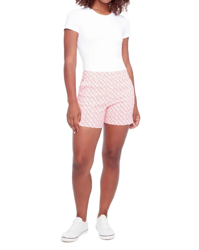 women's leather shortsLisa Short In Coral Trellis Print