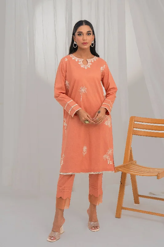 2PC - Embroidered Cambric Suit