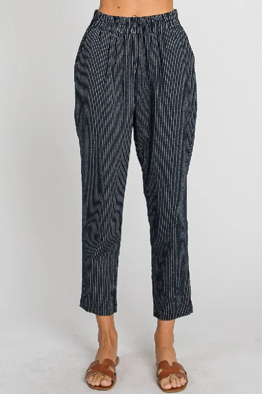 women's solid-color pantsAnkle Length Pinstripe Trousers