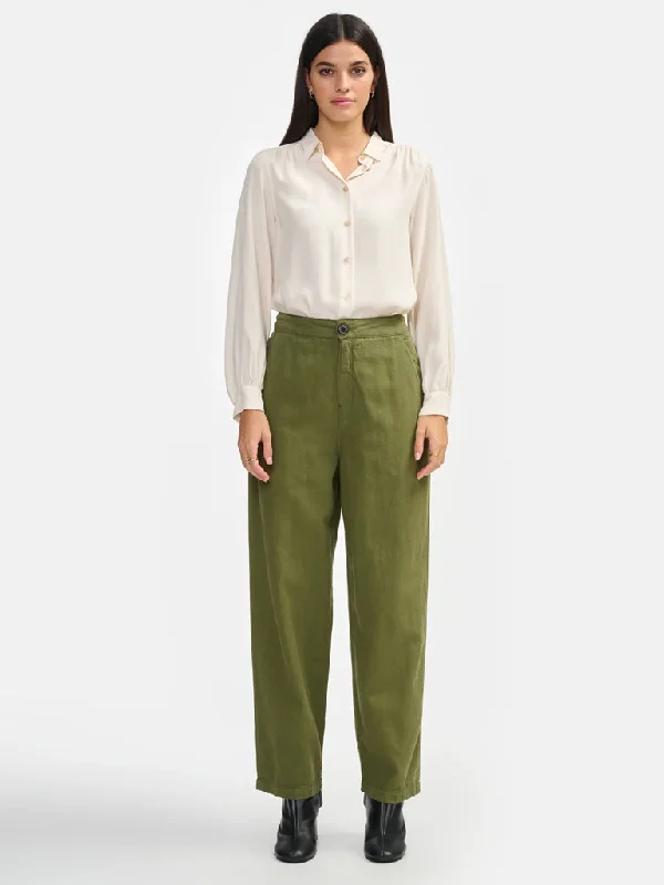 women's floral pantsBellerose Pasop Twill Trousers in Army