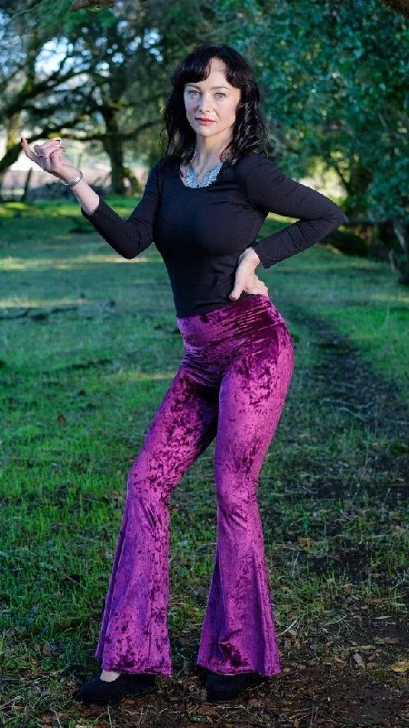 women's yoga pantsBoysenberry Velvet Slim Bells