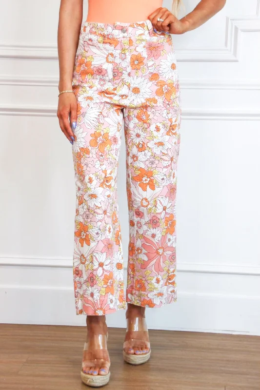 women's party pantsFloral Fantasy Pants: Apricot