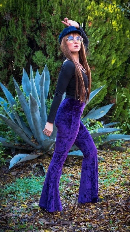 women's leggingsRoyal Purple Velvet Slim Bells