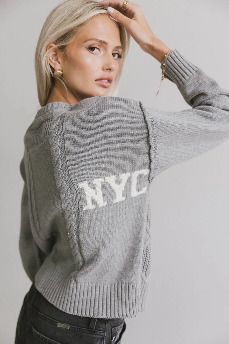 women's machine-washable dressesNYC Cable Knit Sweater