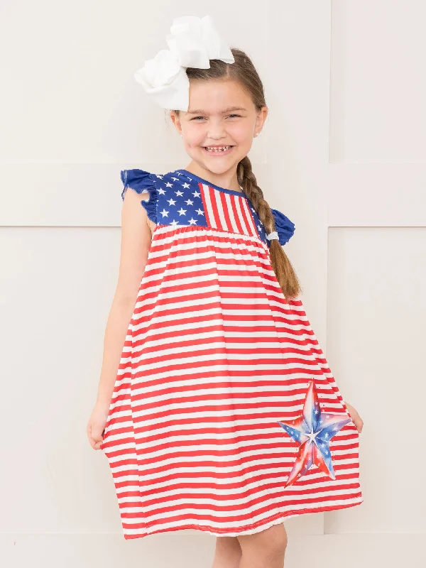 women's plus-size dressesPatriotic Stars & Stripes Ruffle Dress