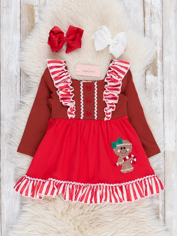 women's everyday dressesSassy Gingerbread Ruffle Dress - Restocked!