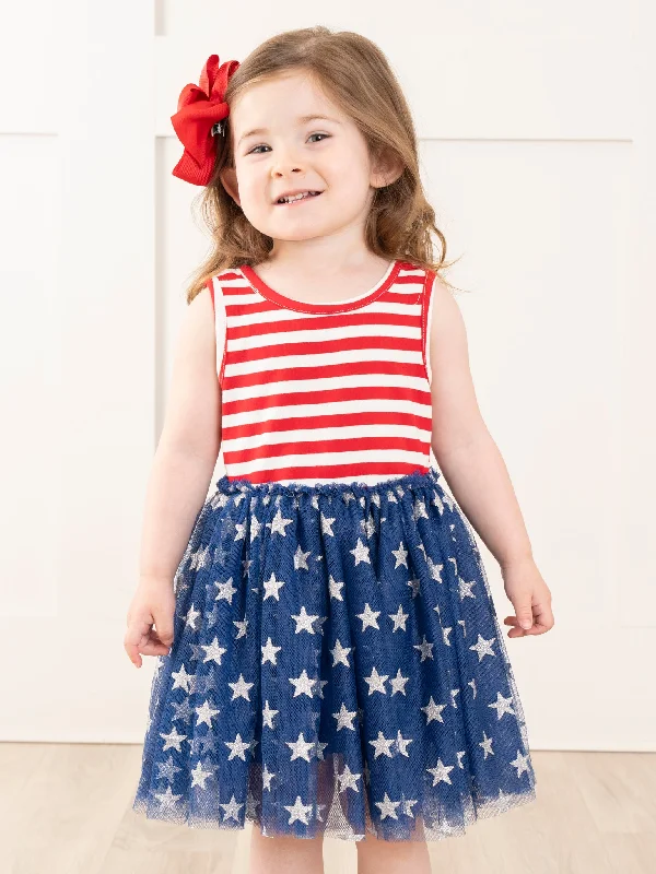 women's long-sleeved dressesStars & Stripes Tulle Dress