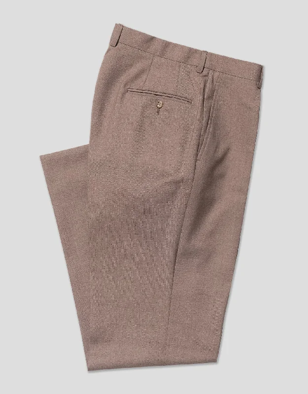 women's bow dressesTAN SINGLE PLEAT WOOL TROUSER