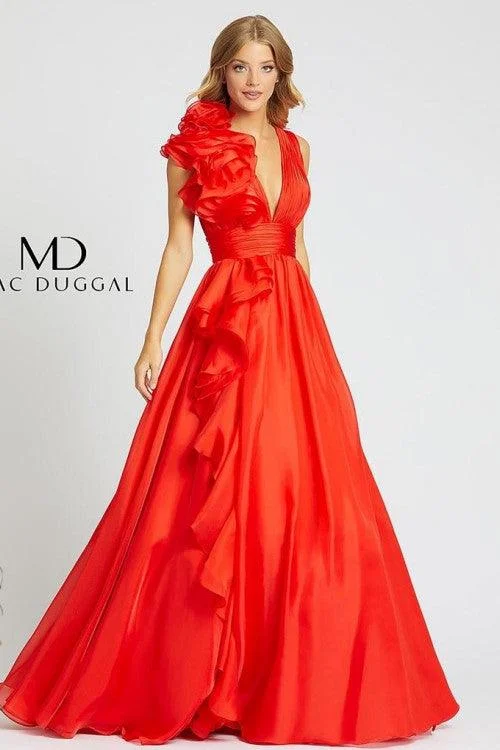 women's high-end dressesMac Duggal 48856 Prom Long Ruffled Ball Gown