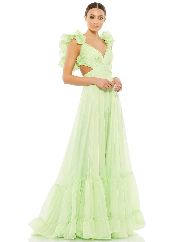 women's glam dressesMac Duggal 67911 Long Prom Ruffled Dress