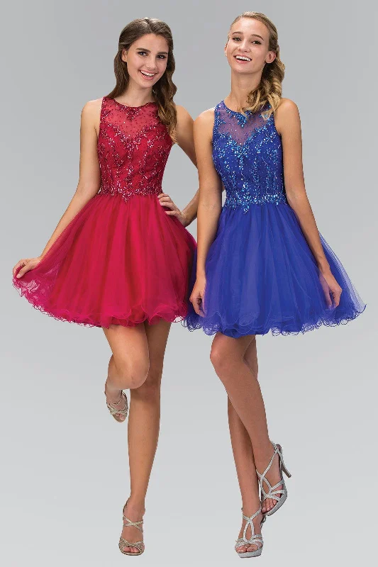 women's neon dressesSleeveless Tulle Short Prom Dress