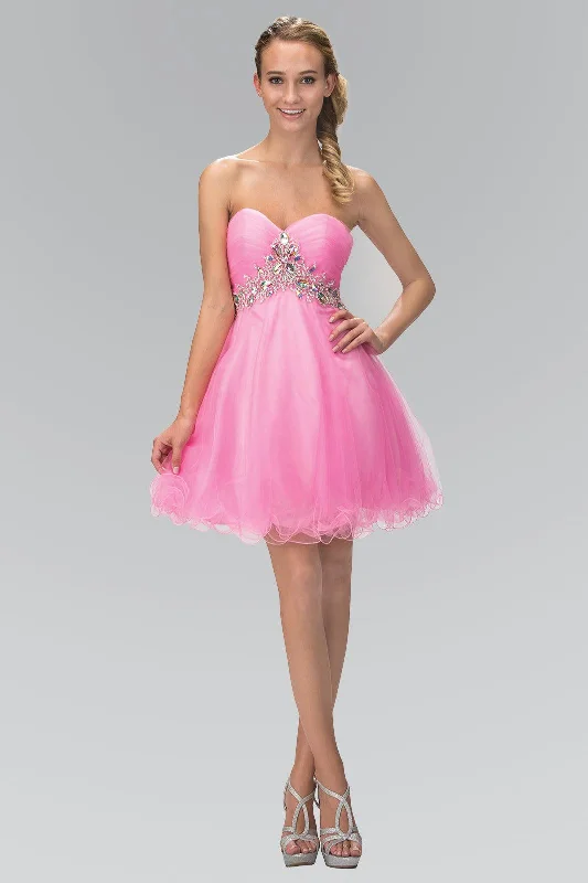 women's empire-line dressesHomecoming Strapless Short Prom Dress