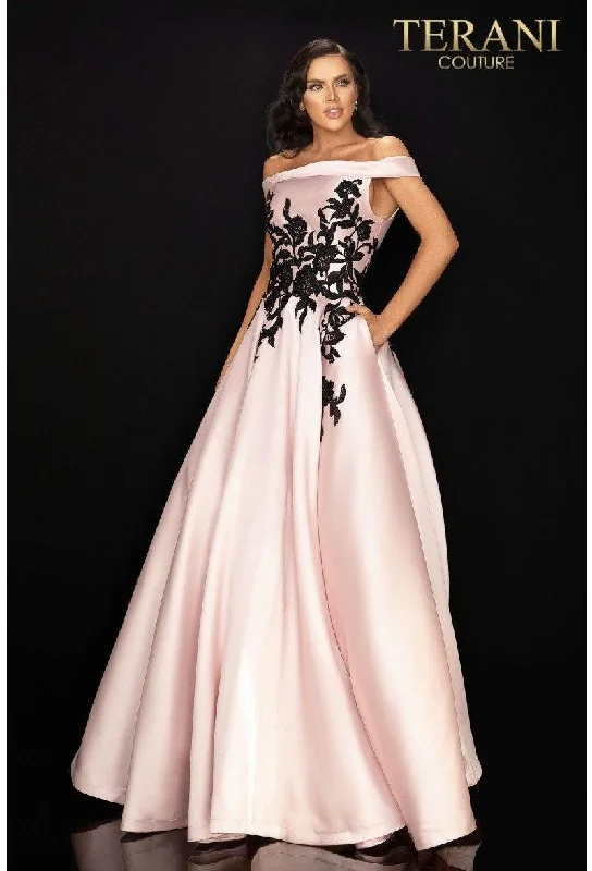 women's empire waist dressesTerani Couture 2011P1229 Long Off Shoulder Prom Dress Sale