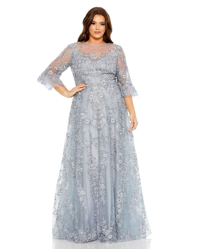 women's vacation dressesMac Duggal 20471 Long Formal A Line Plus Size Gown