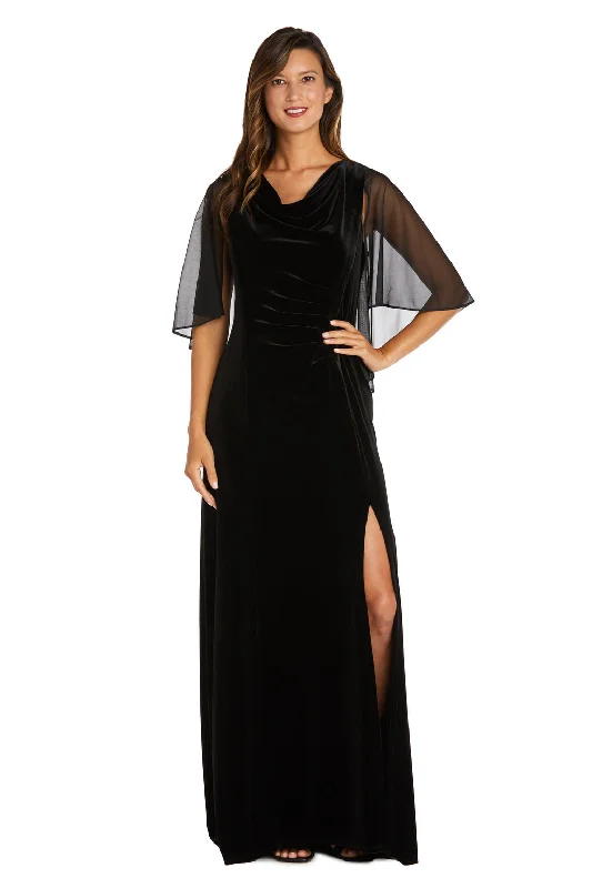 women's minimalist dressesR&M Richards 9111 Long Formal Velvet Gown