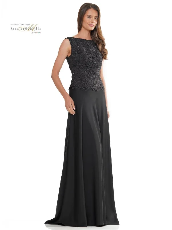 women's stretchy dressesRina di Montella RD2973 Long A Line Skirt Formal Gown