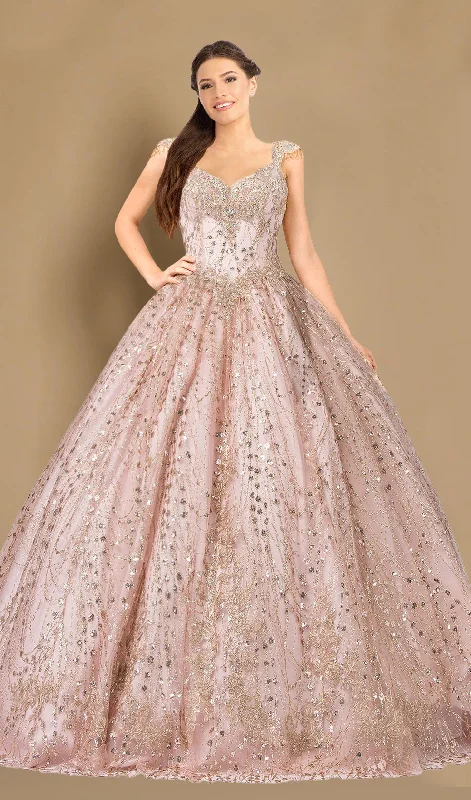 women's vacation dressesDylan & Davids Long Quinceanera Dress Ball Gown RoseGold