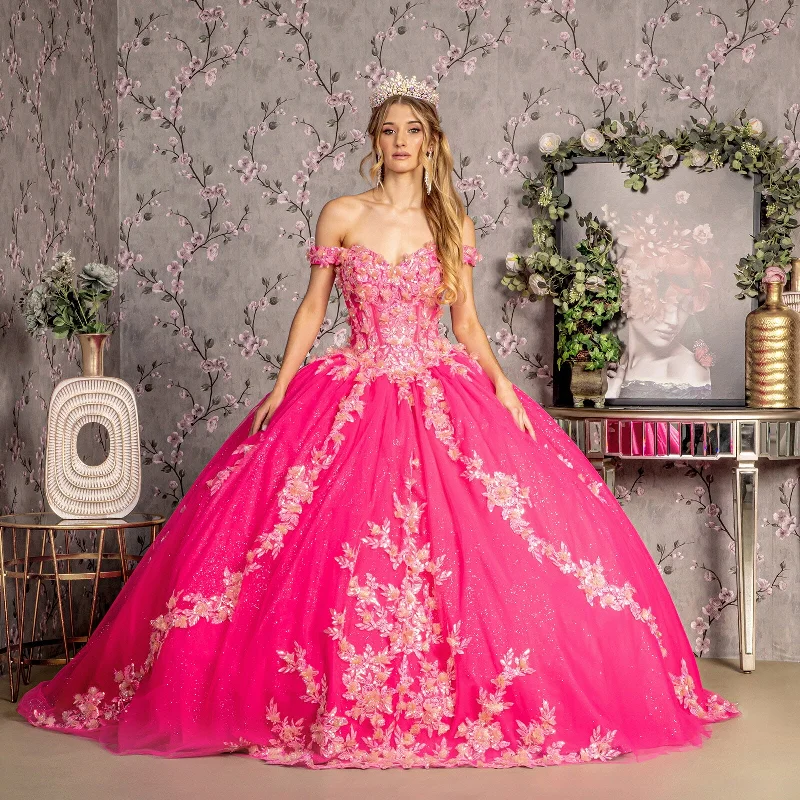 women's fashionable dressesLong Ball Gown Glitter Quinceanera Dress