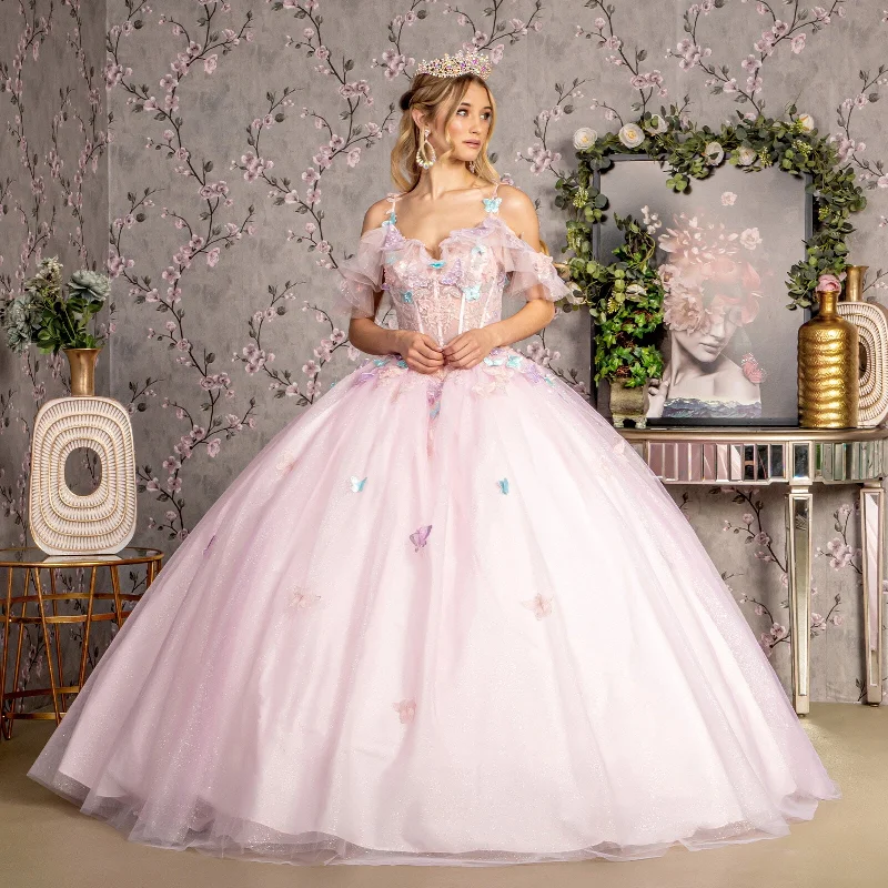 women's easy-to-wear dressesLong Ball Gown Glitter Quinceanera Dress