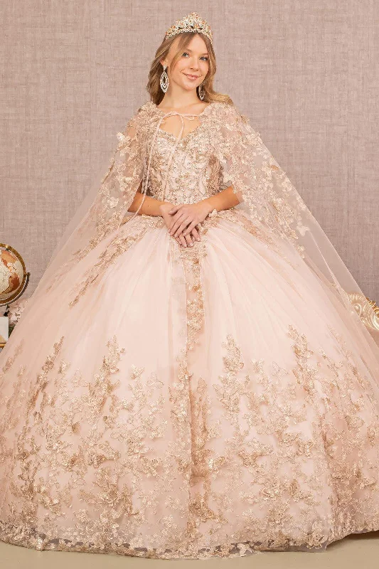 women's mini dressesLong Ball Gown Quinceanera Cape Dress