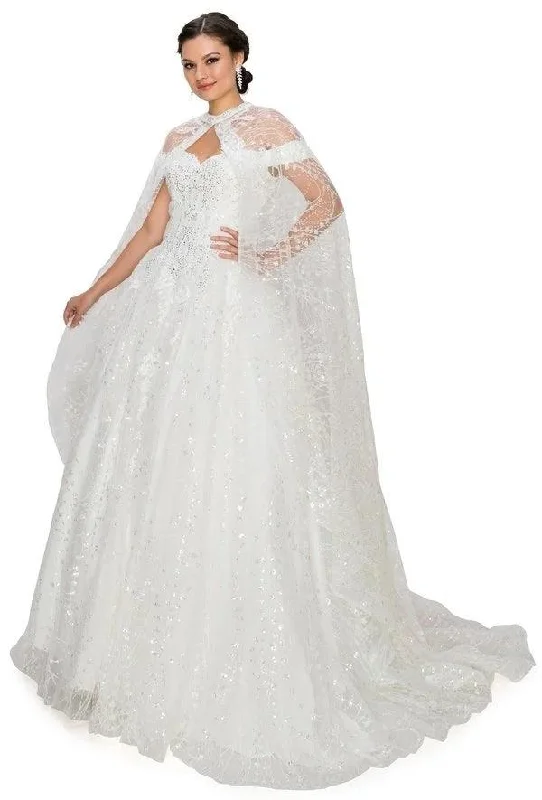 women's business casual dressesLong Off Shoulder Ball Gown Quinceanera Cape Dress