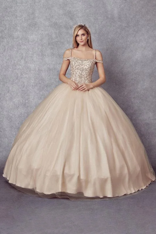 women's pastel dressesLong Off Shoulder Quinceanera Dress  Ball Gown