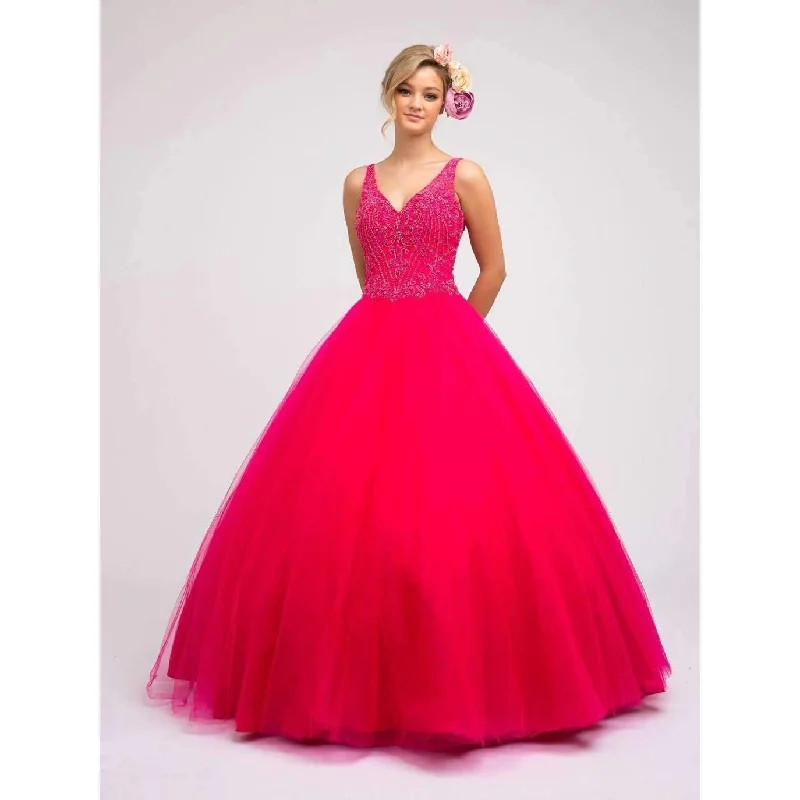 women's bow dressesLong Quinceanera Sleeveless Ball Gown