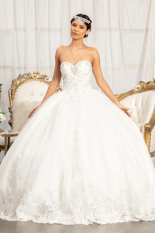 women's floral dressesLong Quinceanera Strapless Sweetheart Ball Gown