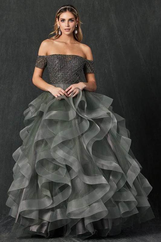 women's easy-to-wear dressesLong Off Shoulder Quinceanera Ball Gown