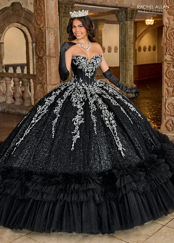 women's travel dressesRachel Allan RQ2189 Long Quinceanera Ruffle Ball Gown