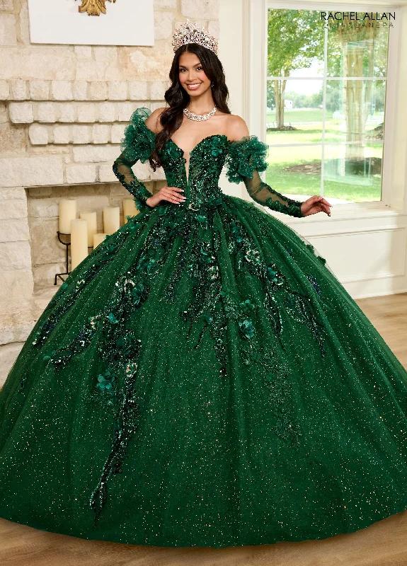 women's petite dressesRachel Allan RQ2184 Long Quinceanera Detachable Sleeve Ball Gown