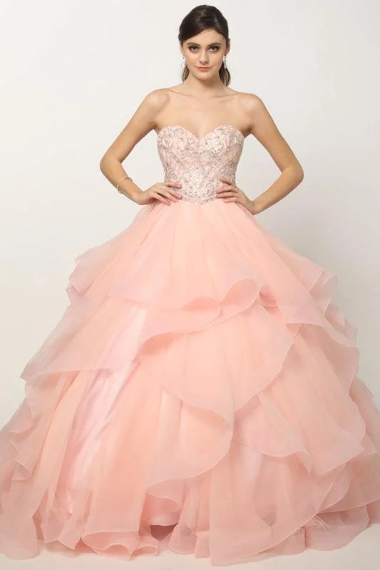 women's maximalist dressesSweet 16 Long Ball Gown Beaded Quinceanera Dress