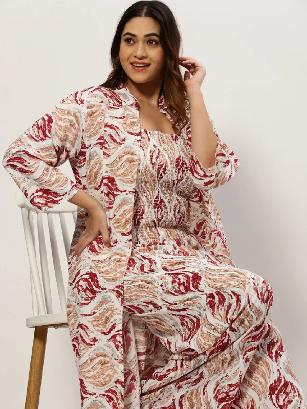 women's jumpsuits with zippersWomen Printed Shoulder Straps White Sleeveless Basic Jumpsuit-AE-15784-Whitemaroon