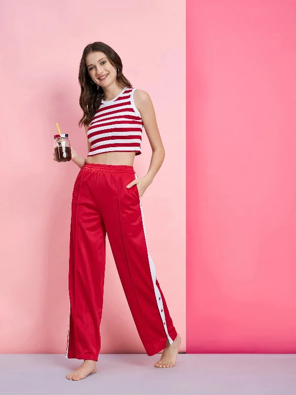 women's jumpsuits with high necksWomen Printed Standard Red Jumpsuits & Sets